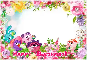 Nápis na rámečku: Šťastné Narozeniny!