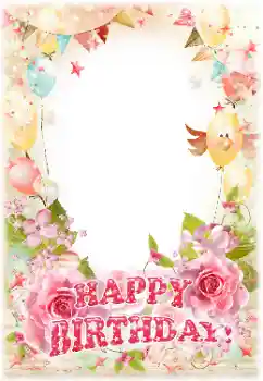 Nápis na rámečku: Šťastné Narozeniny!