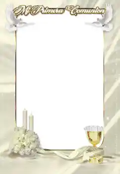 Nápis na rámečku: First communion