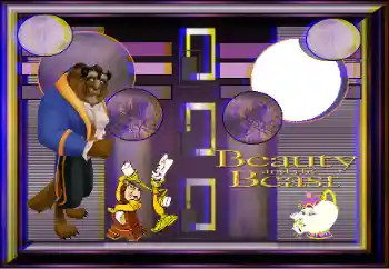 Nápis na rámečku: Beauty and the beast