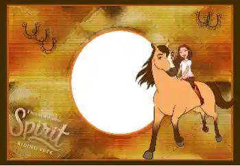 Nápis na rámečku: Spirit riding free