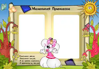 Nápis na rámečku: Princess