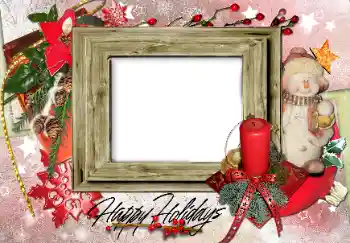 Fotografický efekt z kategorie Dětské svátky № 89470. Nápis na rámečku: Happy Holidays