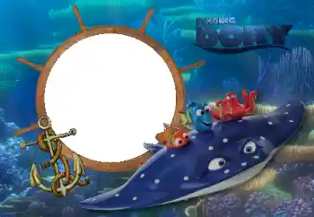 Nápis na rámečku: Finding Dory