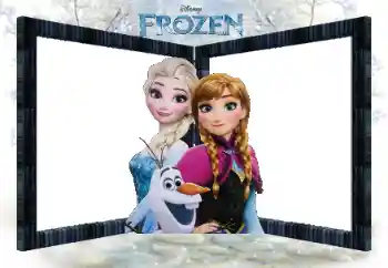 Nápis na rámečku: Frozen