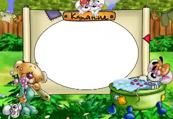 Nápis na rámečku: Koupání