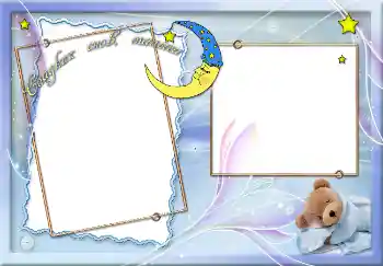 Nápis na rámečku: Сладких снов, малыш.