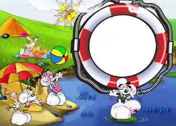 Nápis na rámečku: Na moři