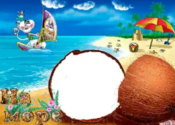 Nápis na rámečku: Na moři