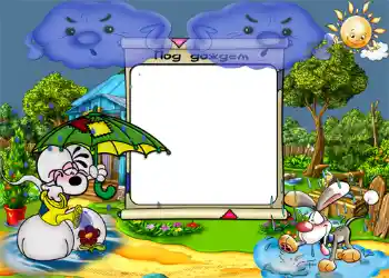 Nápis na rámečku: Под дождем. Nápis na rámečku: Под дождем.