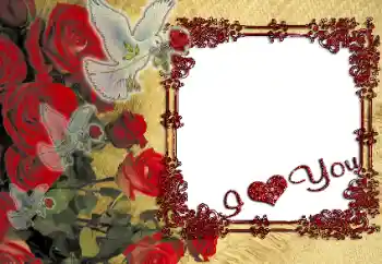 Nápis na rámečku: I love you!