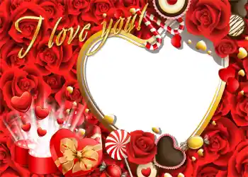 Nápis na rámečku: I love you!