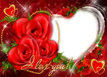 Nápis na rámečku: I love you!