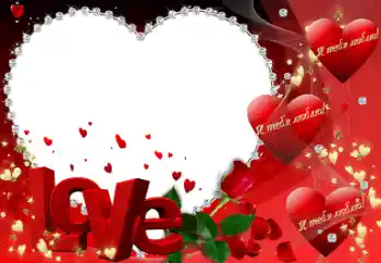 Nápis na rámečku: Love. Я тебя люблю!