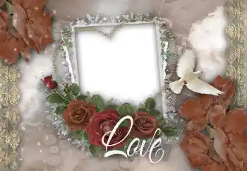 Nápis na rámečku: Love