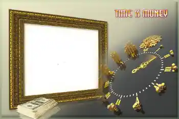 Fotografický efekt z kategorie Mužské fotorámečky № 101150. Nápis na rámečku: Time is money
