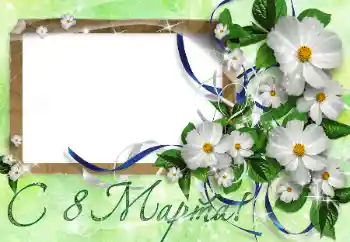 Nápis na rámečku: Šťastný Mezinárodní Den Žen