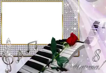 Nápis na rámečku: 8. března