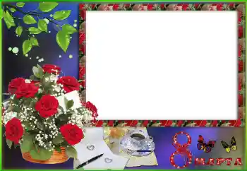 Nápis na rámečku: 8. března