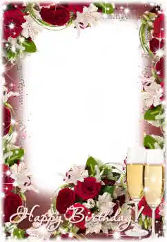 Nápis na rámečku: Šťastné Narozeniny! Nápis na rámečku: Šťastné Narozeniny!