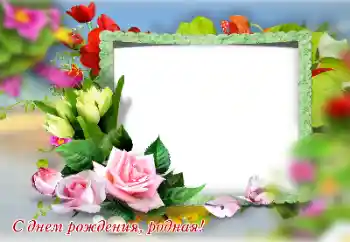 Nápis na rámečku: Šťastné Narozeniny!