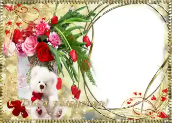 Nápis na rámečku: Šťastné Narozeniny!