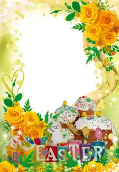 Nápis na rámečku: Veselé Velikonoce!