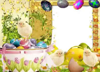 Nápis na rámečku: Veselé Velikonoce!