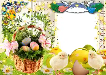 Nápis na rámečku: Veselé Velikonoce!