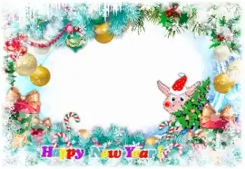 Nápis na rámečku: Šťastný Nový Rok!