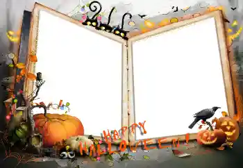 Fotografický efekt z kategorie Různé svátky № 124304. Nápis na rámečku: Happy Halloween