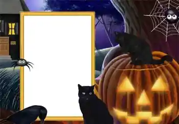Fotografický efekt z kategorie Různé svátky № 128555. Nápis na rámečku: Happy Halloween