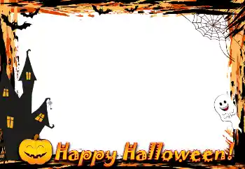 Fotografický efekt z kategorie Různé svátky № 154389. Nápis na rámečku: Happy Halloween