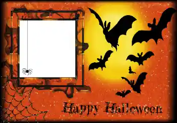 Fotografický efekt z kategorie Různé svátky № 162004. Nápis na rámečku: Happy Halloween