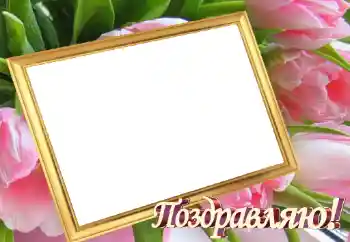 Fotografický efekt z kategorie Různé svátky № 45899. Nápis na rámečku: Blahopřejeme!