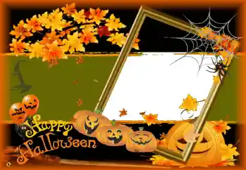Fotografický efekt z kategorie Různé svátky № 58854. Nápis na rámečku: Happy Halloween