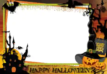 Fotografický efekt z kategorie Různé svátky № 60306. Nápis na rámečku: Happy Halloween