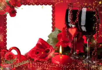 Nápis na rámečku: Šťastný Valentýn!