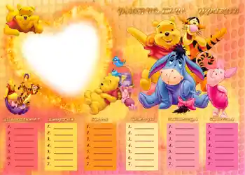 Nápis na rámečku: Rozvrh hodin